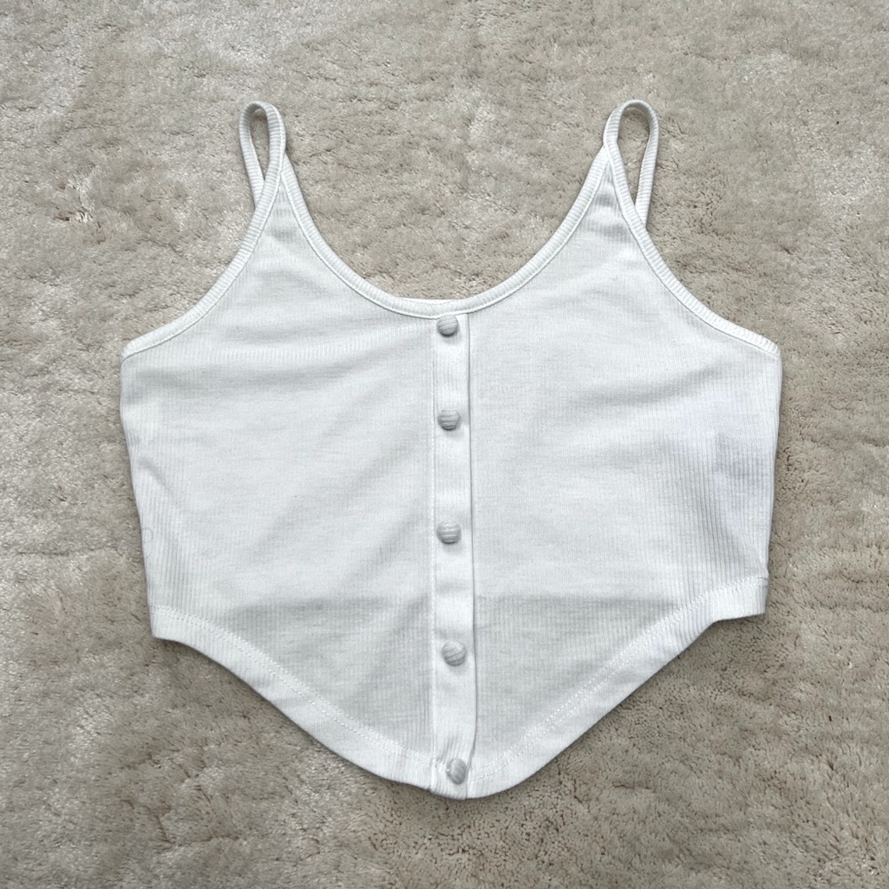 3/$20 DEAL! White Corset Tank